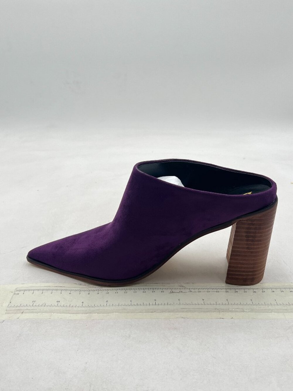 Women's Purple Suede Pointed-Toe Mule Heel